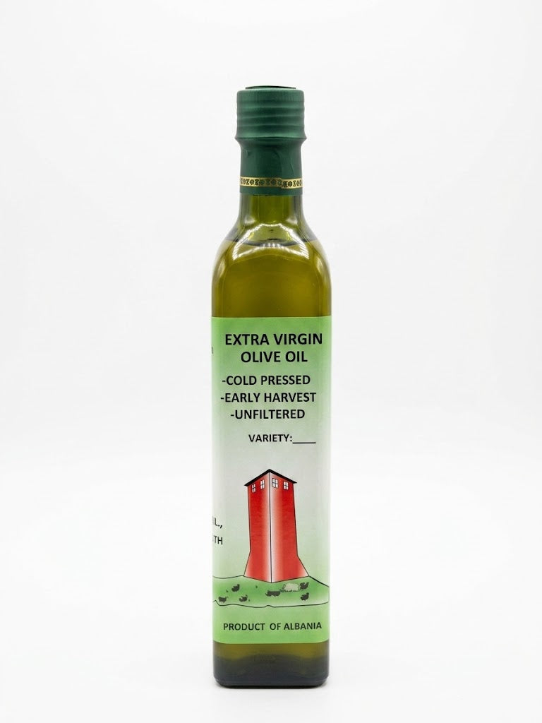 1 Glass Bottle of 500ml  100% Natural Extra Virgin Olive Oil, 2025 New Harvest