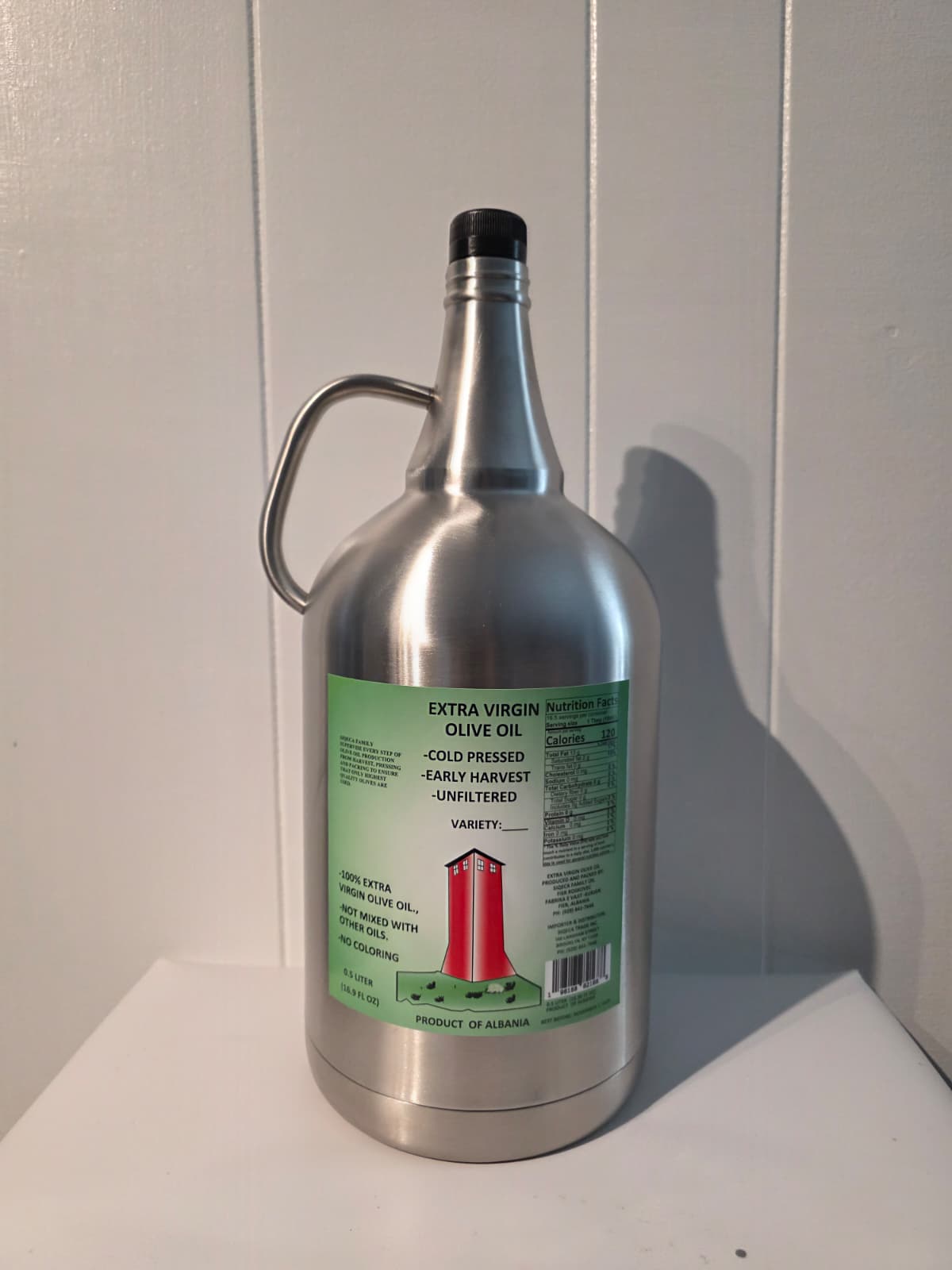 4 LITER STAINLESS STEEL EXTRA VIRGIN OLIVE OIL_KORONEIKI VARIETY.