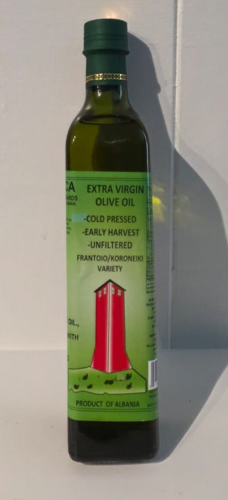 1 Glass Bottle of 500ml  100% Natural Extra Virgin Olive Oil, 2025 New Harvest