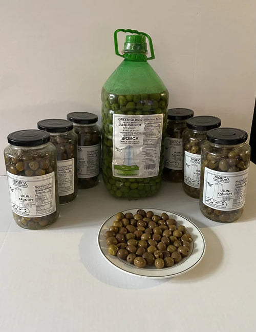 3 Jars of Kalinjot Olives, "Ullinj Kalinjot" 3 Kg-each jar